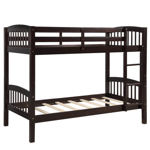 homeroots bed & bath Brown Twin Over Twin Bunk Bed 