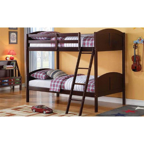 homeroots bed & bath Brown Twin Over Twin Classic Bunk Bed 
