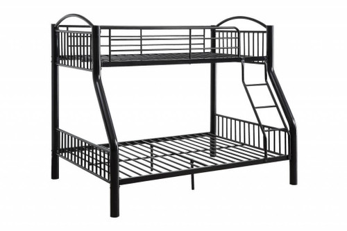 homeroots bed & bath Black Traditional Twin Over Full Bunk Bed 