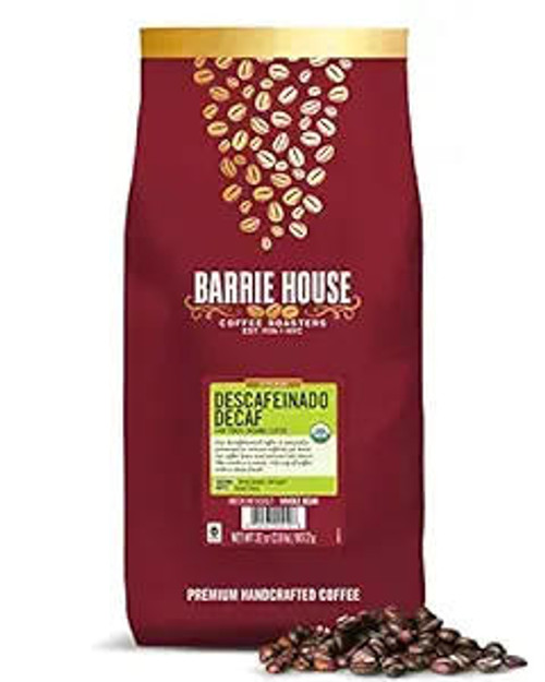  Barrie House 2 lb. - 6/Case Fair Trade Organic Descafeinado Decaf Whole Bean 