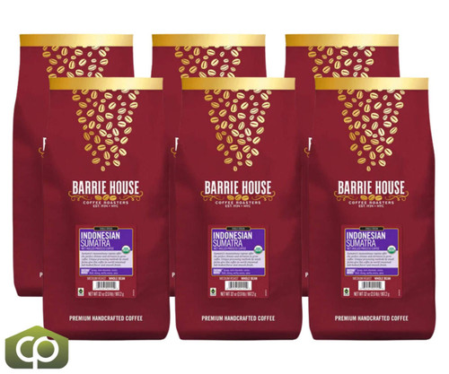  Barrie House 2 lb. 6/Case Fair Trade Organic Indonesian Sumatra Coffee 