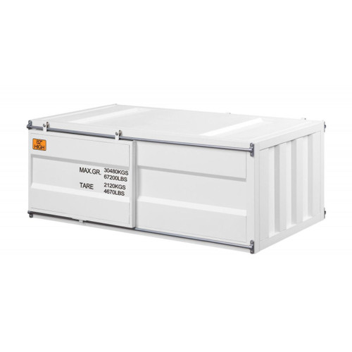 homeroots living room 47" White Iron Rectangular Coffee Table with Storage  homeroots living room 47" White Iron Rectangular Coffee Table with Storage