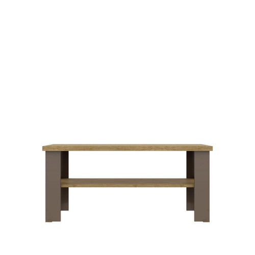 homeroots living room 35" Natural Brown Rectangular Coffee Table With Shelf  homeroots living room 35" Natural Brown Rectangular Coffee Table With Shelf