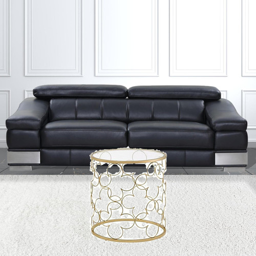 homeroots living room 20" Gold And Clear Glass Round Nested Coffee Tables  homeroots living room 20" Gold And Clear Glass Round Nested Coffee Tables