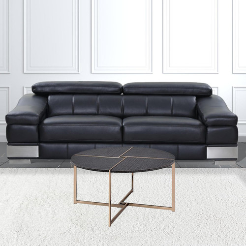 homeroots living room 35" Champagne And Black Round Coffee Table  homeroots living room 35" Champagne And Black Round Coffee Table