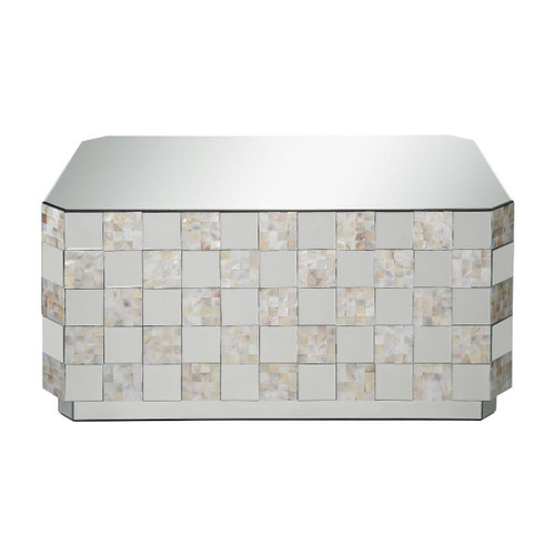 homeroots living room 39" Silver Mirrored Rectangular Mirrored Coffee Table  homeroots living room 39" Silver Mirrored Rectangular Mirrored Coffee Table