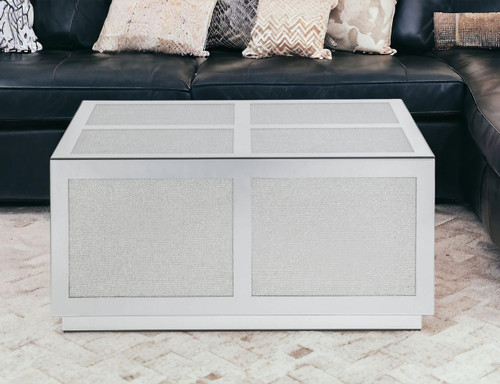 homeroots living room 36" Silver Mirrored Rectangular Mirrored Coffee Table  homeroots living room 36" Silver Mirrored Rectangular Mirrored Coffee Table