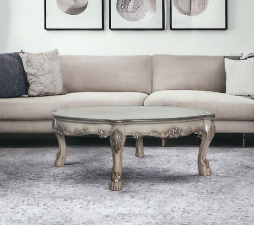 homeroots living room 54" Vintage Bone White Solid Wood Rectangular Coffee Table  homeroots living room 54" Vintage Bone White Solid Wood Rectangular Coffee Table