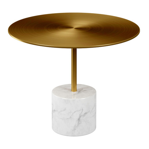 homeroots living room 17" White And Gold Steel Round Coffee Table  homeroots living room 17" White And Gold Steel Round Coffee Table