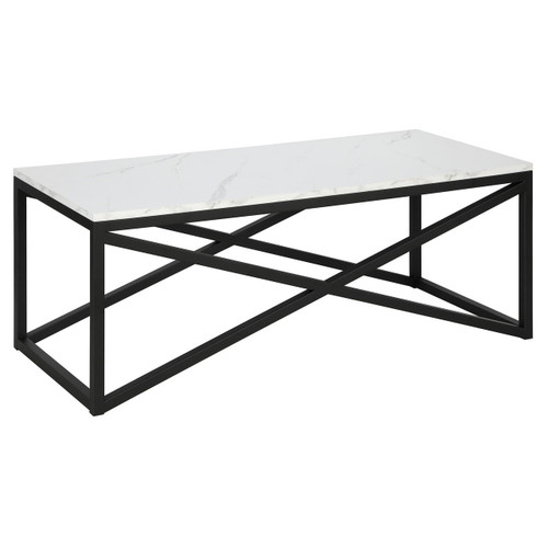 homeroots living room 46" Black and White Faux Marble Rectangular Coffee Table  homeroots living room 46" Black and White Faux Marble Rectangular Coffee Table