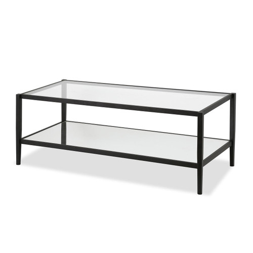 homeroots living room 45" Black Glass Rectangular Coffee Table With Shelf - CP-HMEROOTS-521046  homeroots living room 45" Black Glass Rectangular Coffee Table With Shelf - CP-HMEROOTS-521046