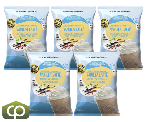  Big Train 3.5 lb. Reduced Sugar Vanilla Blended Creamy Ice Coffee Mix (5/Case) 