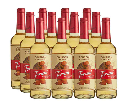 torani Torani Puremade Bourbon Caramel Flavoring Syrup - 750 mL (12/Case)  - chicken pieces
