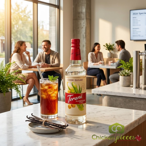 torani Torani Puremade Pure Cane Sugar Flavoring Syrup - 750 mL Subtle Bottle (12/Case)  - chicken pieces