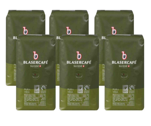  BlaserCafÃ© PURA VIDA BIO Coffee Beans - 1 Kg (2.2 lbs / 1000g) Bag (6/Case) 
