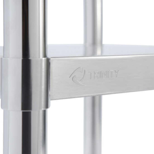 trinity TRINITY Versatile EcoStorage NSF Stainless Steel Prep Table with Wheels 