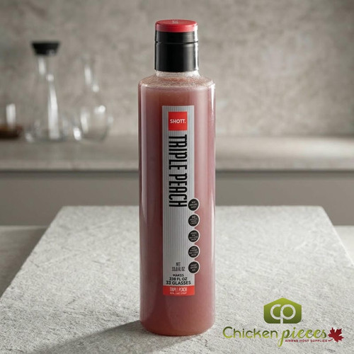 SHOTT Triple Peach Real Fruit Flavoring Syrup - 1 Liter Bottle for Summery Burst