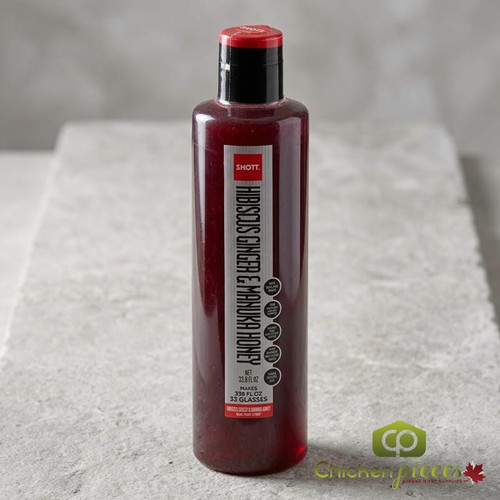 SHOTT 1 Liter Hibiscus, Ginger, and Manuka Honey Real Fruit Flavoring Syrup