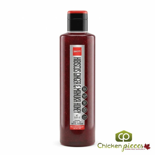 SHOTT 1 Liter Hibiscus, Ginger, and Manuka Honey Real Fruit Flavoring Syrup