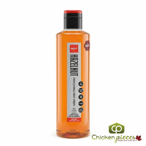 SHOTT Hazelnut Flavoring Syrup - 1 Liter Bottle for Rich and Nutty Delights