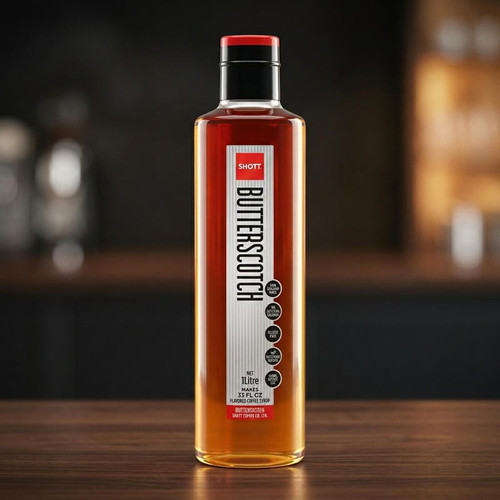 SHOTT Butterscotch Flavoring Syrup - 1 Liter Bottle for Rich Delights