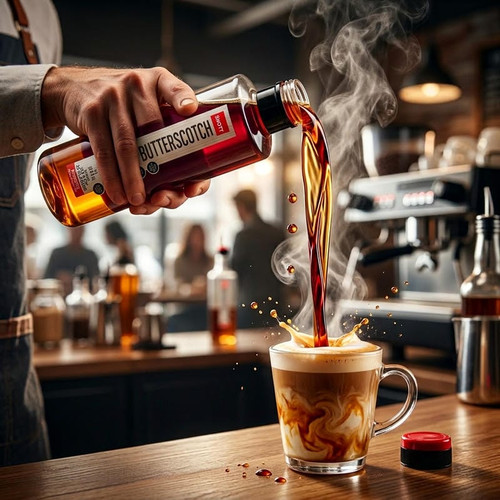 SHOTT Butterscotch Flavoring Syrup - 1 Liter Bottle for Rich Delights