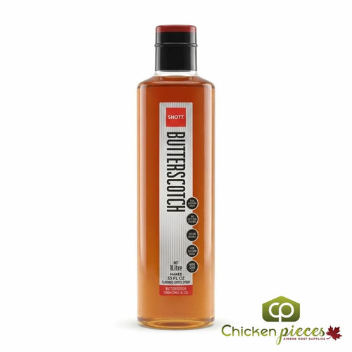 SHOTT Butterscotch Flavoring Syrup - 1 Liter Bottle for Rich Delights