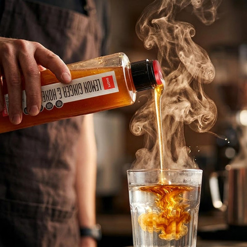 SHOTT Lemon, Ginger, and Honey Real Fruit Flavoring Syrup - 1 Liter Bottle