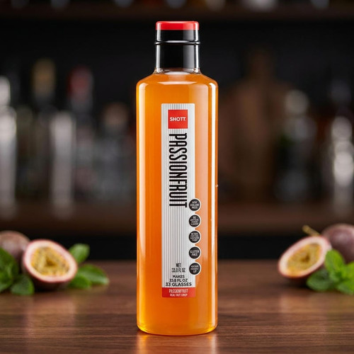 SHOTT Passionfruit Real Fruit Flavoring Syrup - 1 Liter Bottle for Tart