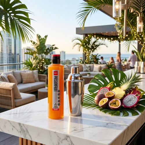 SHOTT Passionfruit Real Fruit Flavoring Syrup - 1 Liter Bottle for Tart