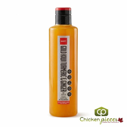 SHOTT Gold Kiwi, Turmeric, and Ginger Real Fruit Flavoring Syrup 1 Liter Bottle
