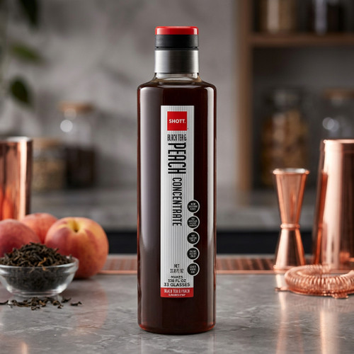 SHOTT Black Tea and Peach 9:1 Concentrate - 1 Liter for Refreshing Tea Delights