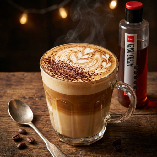 SHOTT Irish Cream Flavoring Syrup 1 Liter - Authentic Taste with Pure Cane Sugar