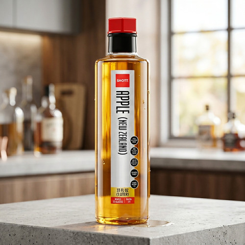 SHOTT Apple Real Fruit Flavoring Syrup 1 Liter - Sweet and Tart Elixir