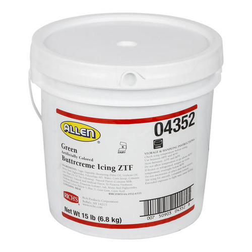  Rich's Green Buttrcreme Icing - 15 lb. Pail Elegance in Luscious Green 