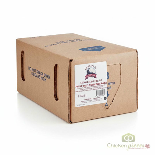 Goslings Ginger Beer Beverage Soda Syrup 1.5 Gallon Spice and Citrus Bag in Box - Chicken Pieces