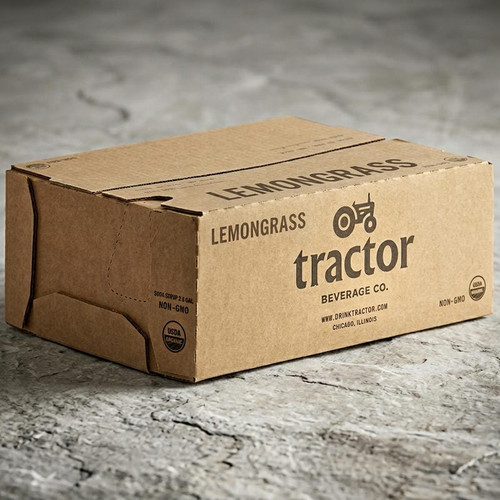 Tractor Beverage Co. Organic Classic Lemongrass Soda Syrup 2.5 Gallon Bag in Box - Chicken Pieces