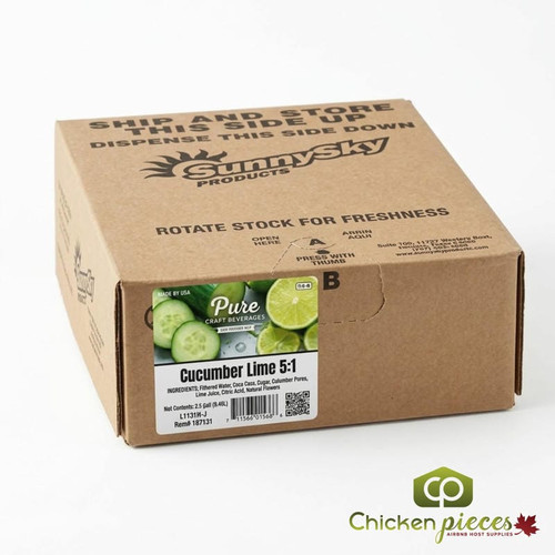 Pure Craft Beverages Cucumber Lime Soda Real Sugar Syrup 2.5 Gallon Bag in Box - Chicken Pieces