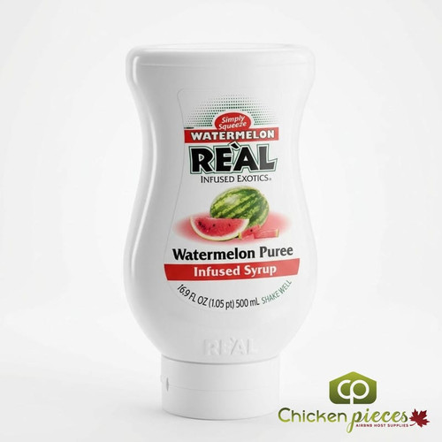 Real Watermelon Puree Infused Syrup 16.9 fl. oz. - Refreshing Sweetness - Chicken Pieces