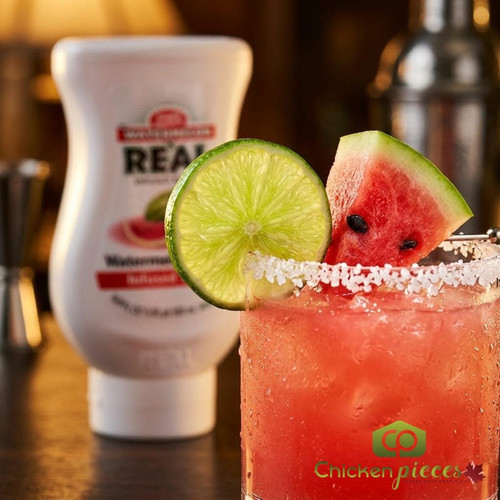 Real Watermelon Puree Infused Syrup 16.9 fl. oz. - Refreshing Sweetness - Chicken Pieces