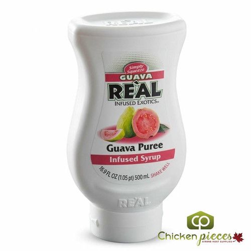 Real 16.9 fl. oz. Blueberry Puree Infused Syrup - Sweet and Tart Flavor - Chicken Pieces