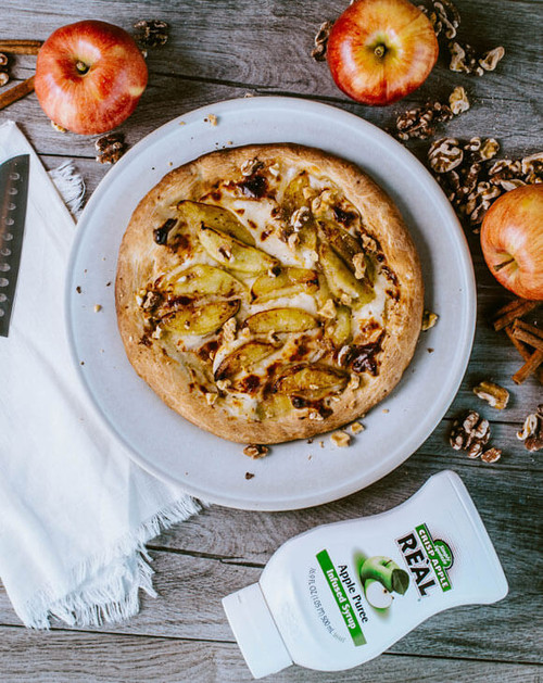 Real 16.9 fl. oz. Apple Puree Infused Syrup - Delicious Crisp Flavor - Chicken Pieces