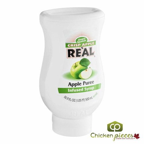 Real 16.9 fl. oz. Apple Puree Infused Syrup - Delicious Crisp Flavor - Chicken Pieces