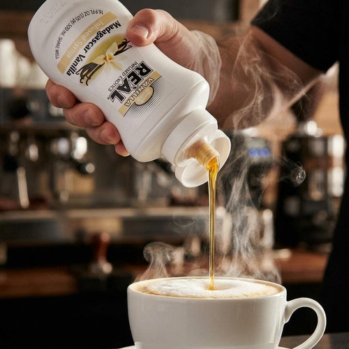 Real Madagascar Vanilla Infused Syrup 16.9 fl. oz. - Sweet and Premium Flavor - Chicken Pieces