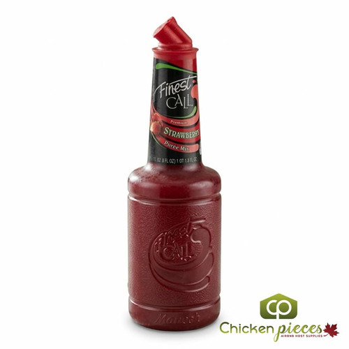 Finest Call Premium Strawberry Puree Mix - 1 Liter - Sweet and Smooth Flavor - Chicken Pieces