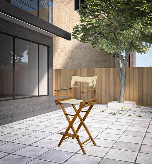 White And Brown Solid Wood Director Chair