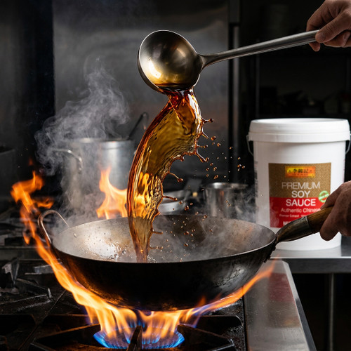 Lee Kum Kee 5 Gallon Premium Soy Sauce - Authentic Umami Flavor for High-Volume - Chicken Pieces