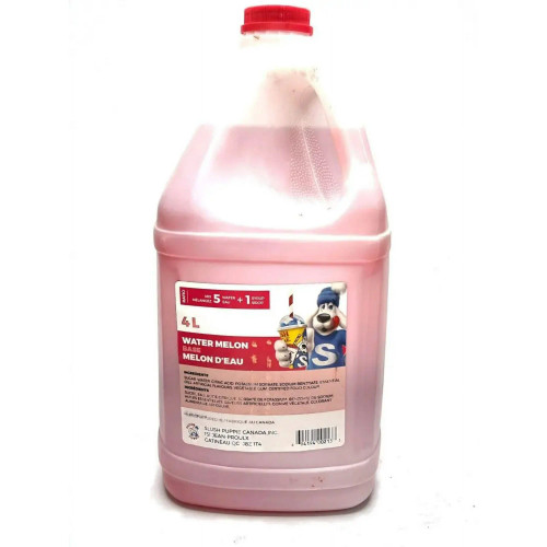 Slush Puppie 4 Litre jug of Watermelon Slushy Syrup; Professional pink watermelon concentrate; 5:1 Canadian-made slushy syrup-CHICKEN PIECES