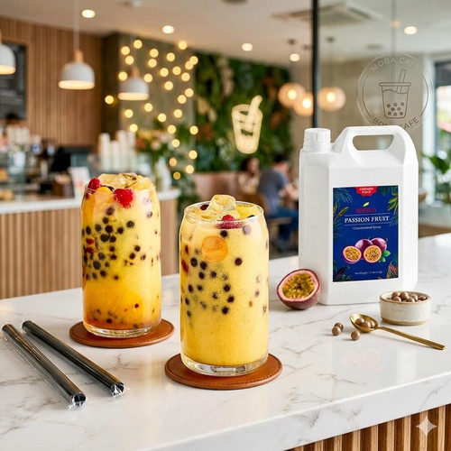 Bossen Passion Fruit Concentrated Syrup with Pulp 168 fl. oz.  Real Juice Flavor - Chicken Pieces