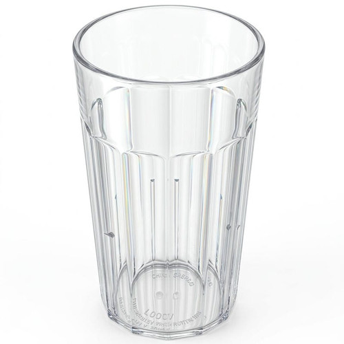 Cambro 10 oz Clear Fluted Plastic Tumbler (36/Case) - Break-Resistant - Chicken Pieces